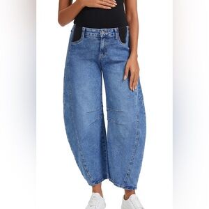 Women's Maternity Baggy Stretch Barrel Jeans